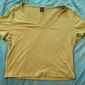 Shein Green V-neck Crop Top